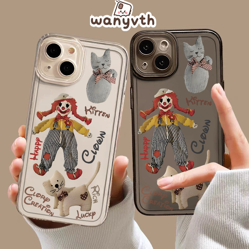 Casing IPhone Boneka boneka badut Transparan Soft Fashion Cocok untuk Case iPhone 13 11 15 12 14 16 