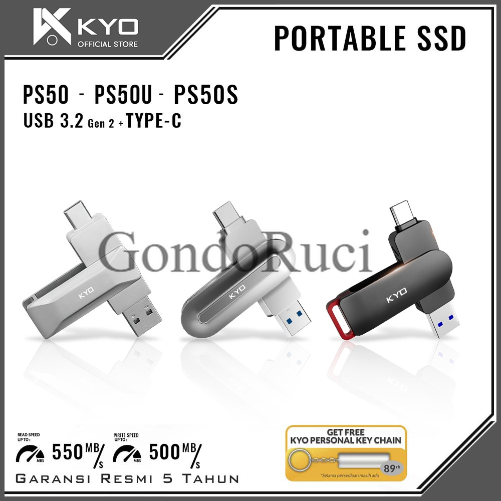 PromoKYO ps50 ps50u ps50s 128GB 256GB 512GB 1TB 2TB Portable SSD USB 3.2 Type-C External SSD Ekstern