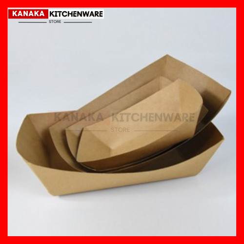 FOOD TRAY COKLAT LAMINASI / PAPER TRAY LAMINASI / FOOD TRAY KERTAS / NAMPAN KERTAS / KERTAS KENTANG 