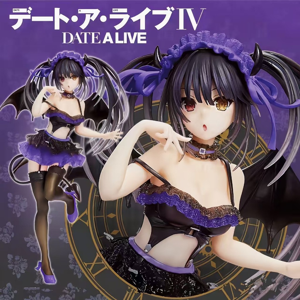 ‌DATE A LIVE Collection Anime Figure Tokisaki Kurumi Figures PVC Model Wings & Tail Action Figures T