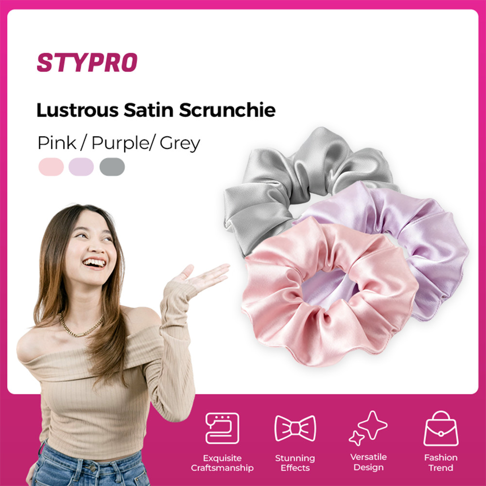 STYPRO Satin Hair Tie - Ikat Rambut Scrunchie Satin Elastis ST-4012