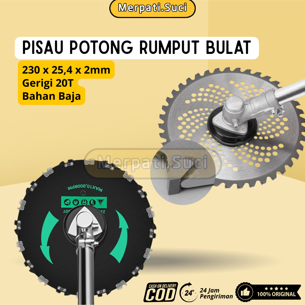 Mesin Potong Rumput Bulat Gerigi 20T & 40TSaw Disc Mata Pisau Mesin Potong Rumput Bulat /23CM Pisau 