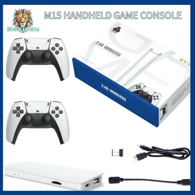 BOKIDDY New M15 Game Stick 4K Video Game Console Retro Classic Games 2.4G Double Wireless Controller
