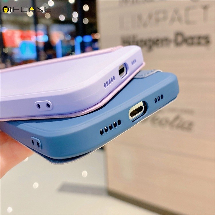 Compatible For iPhone XS Max XR X 7 8 Plus Phone Case Candy Color Flip Leather Business Simple Walle