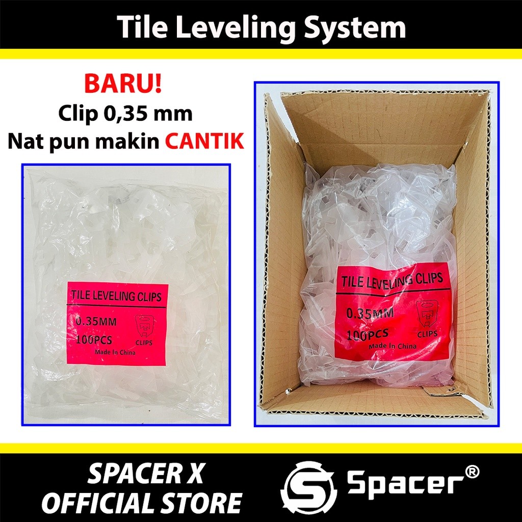 0,35 mm 0,5 mm Clip Tile Leveling System Alat Perata Nat Keramik Klip Nat Keramik