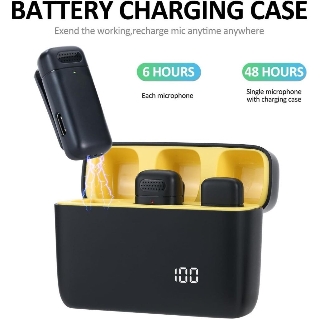 Microphone live streaming  2 mic / Wireless Clip on Mic Microphone Dual Mikrofon Wireless Mikrofon h