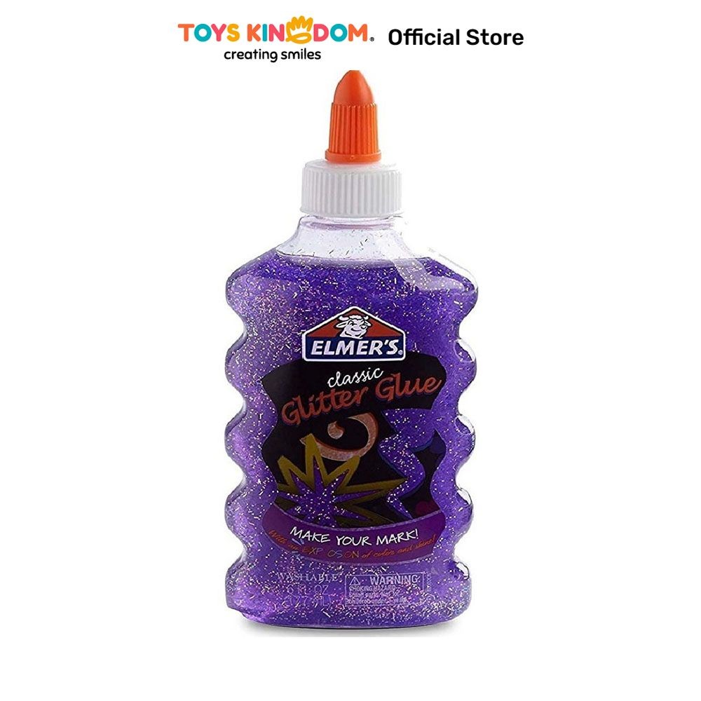 Toys Kingdom Elmers 177 ml Lem Glitter - Ungu Perekat Multi Purpose Glue Mainan Slime Glue Activitie
