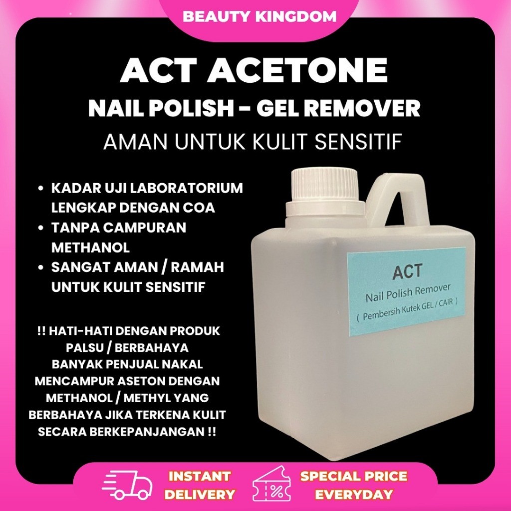 ASETON 500ML / ACETONE 500ML / Pembersih Cat Kuku 500ml / Kutek ( Nail Gel Polish Remover )