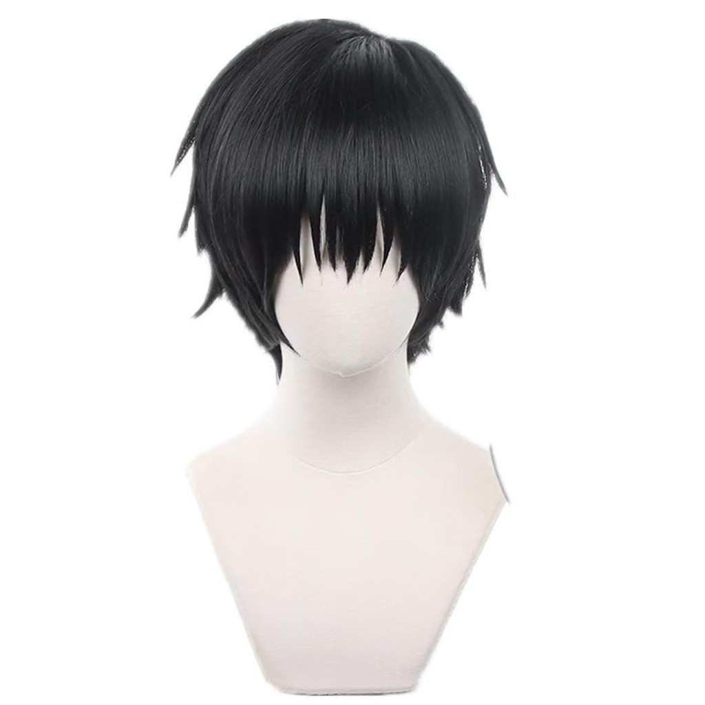 Short Black Men's Anime Role Play Wig Toji Fushiguro Jujutsu Kaisen Synthetic Fiber Cosplay Costume 