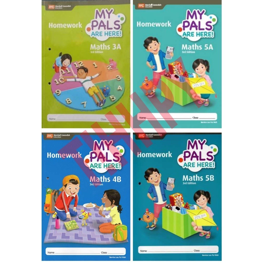 3rd Edition / My Pals are Here Math Homework 3A 4B 5A 5B / Black & White / Cod