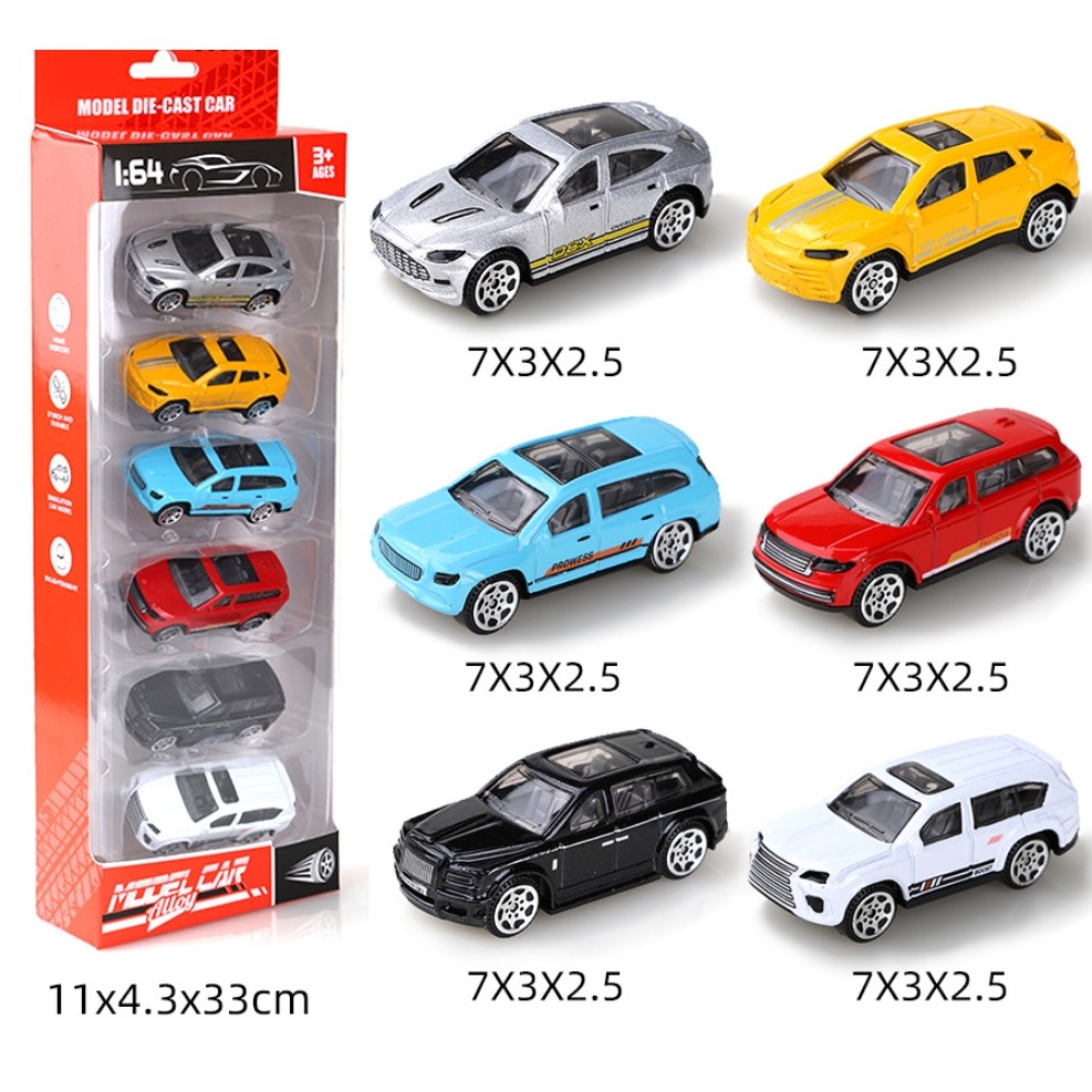 Children's alloy car toy car, sliding sports car model set, boys' alloy gift