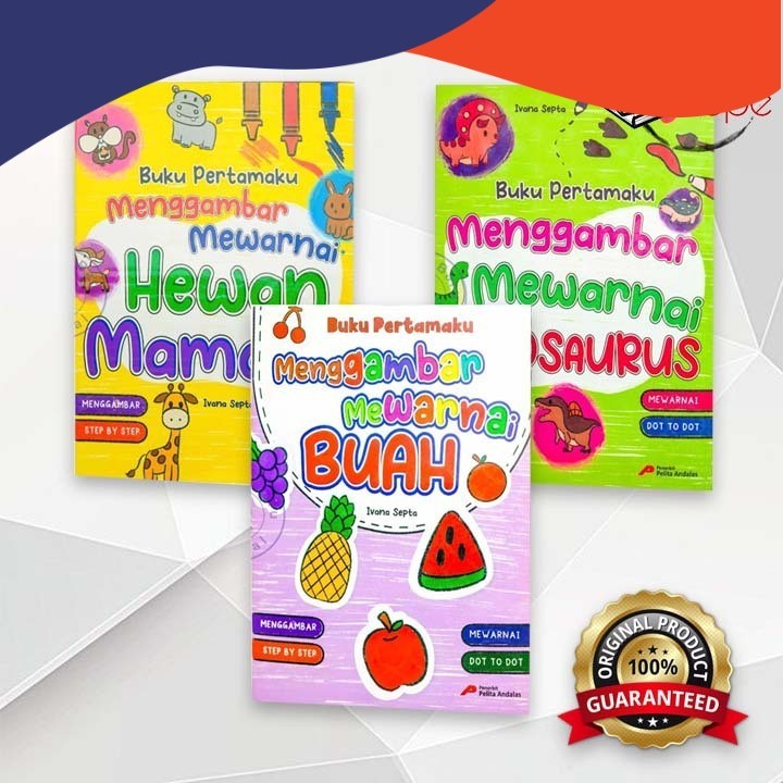 Buku Pertamaku Menggambar Mewarnai Seri Hewan Buah Dinosaurus - Pelita Andalas - Nawa Sena