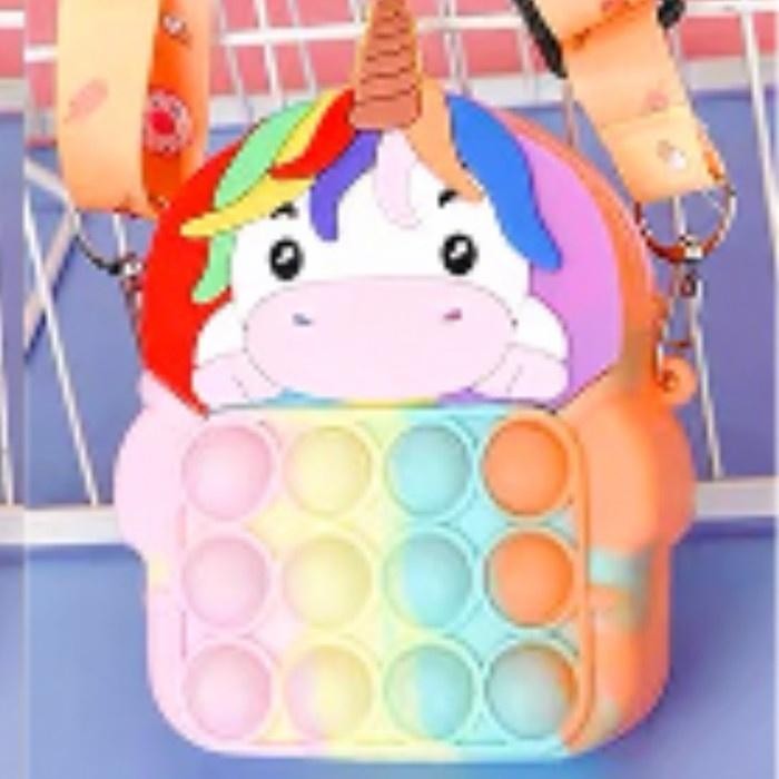 [Tas] Anak Pop it Unicorn mini Karakter - Unicorn