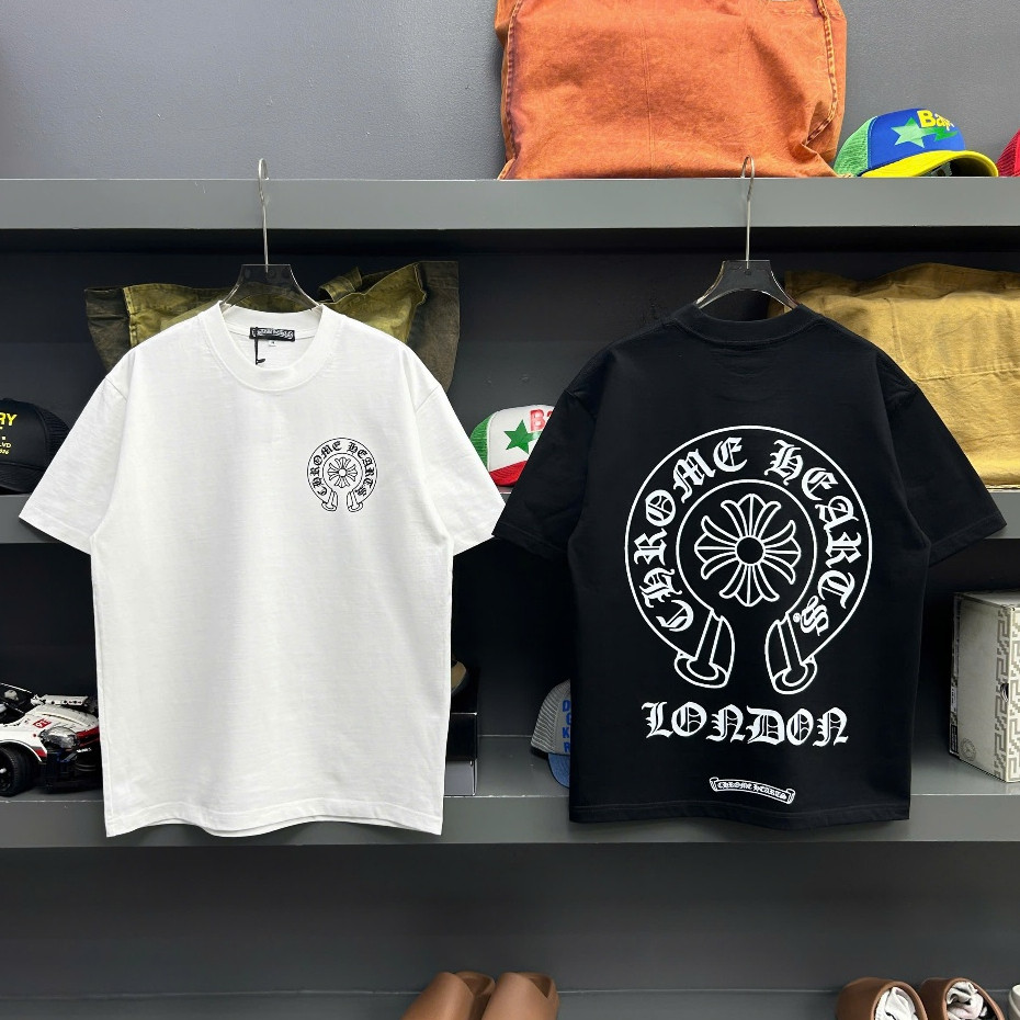 Chrome Hearts London Kaos Tangan Pendek Cotton Combed 20s Full Tag - Tshirt Unisex Pria Wanita Tee -