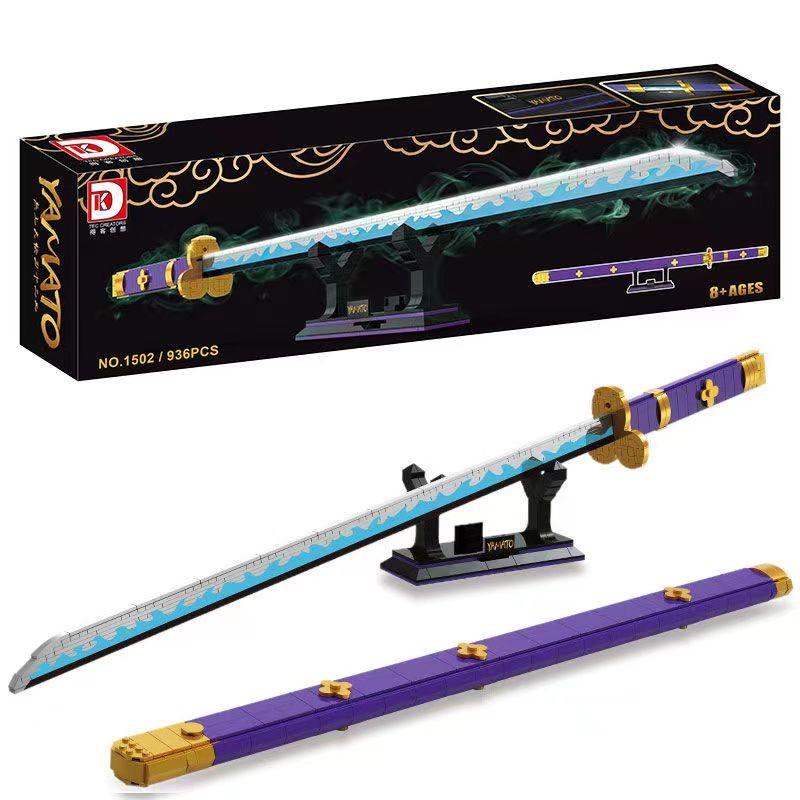 2022 New 936Pcs Anime One Piece Roronoa Zoro Yamato Model Building Blocks Bricks Kit 98CM Katana Kni