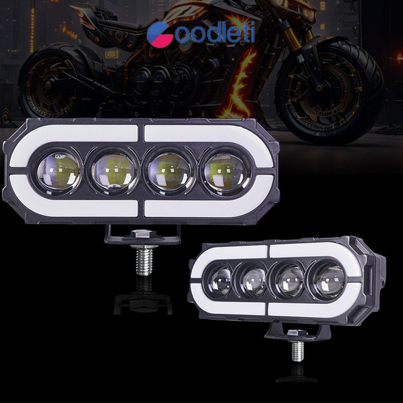 Lampu Depan Led Sepeda Motor Lampu Sorot Lampu Putih Kuning Tahan Air Lampu Depan Dua Warna goodleti