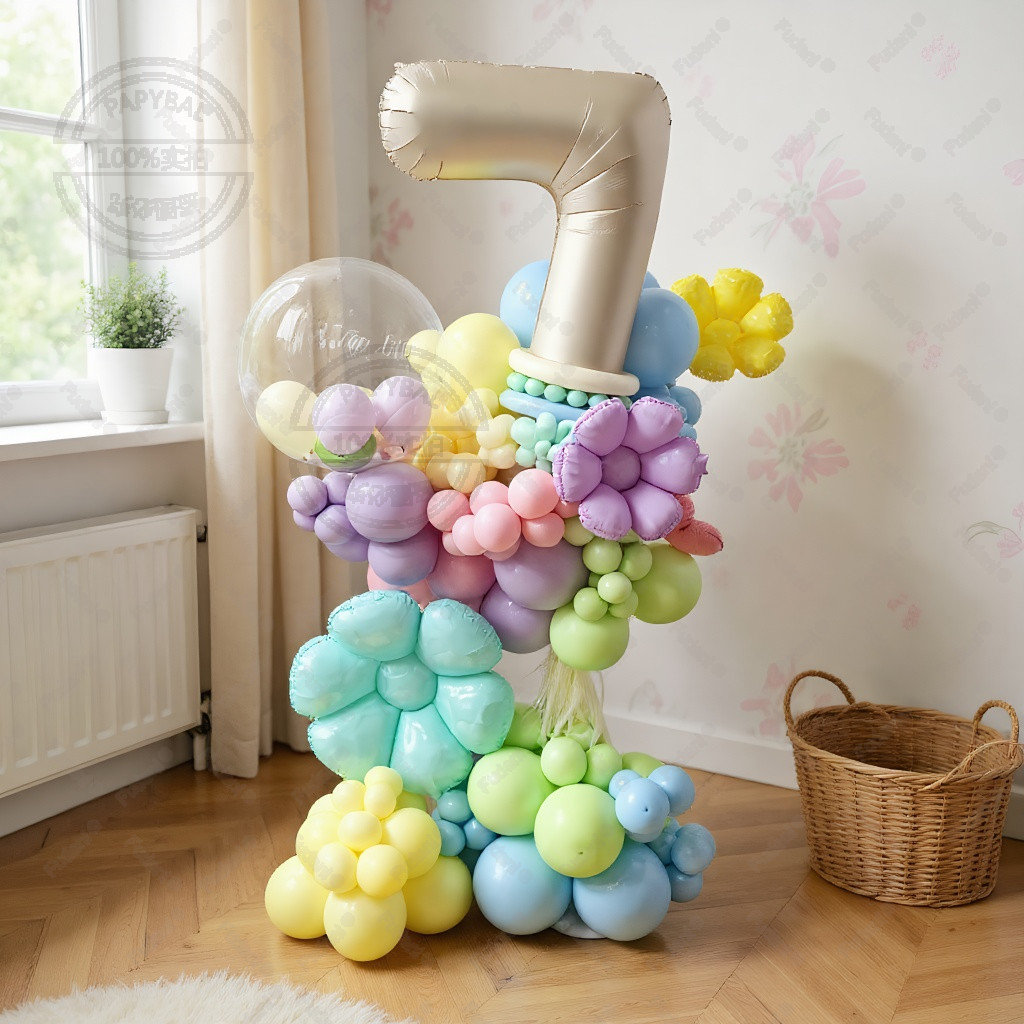 121pcs Colorful Balloon Garland Daisy Balloon Set Birthday Party Dance Wedding Easter Mother's Day H