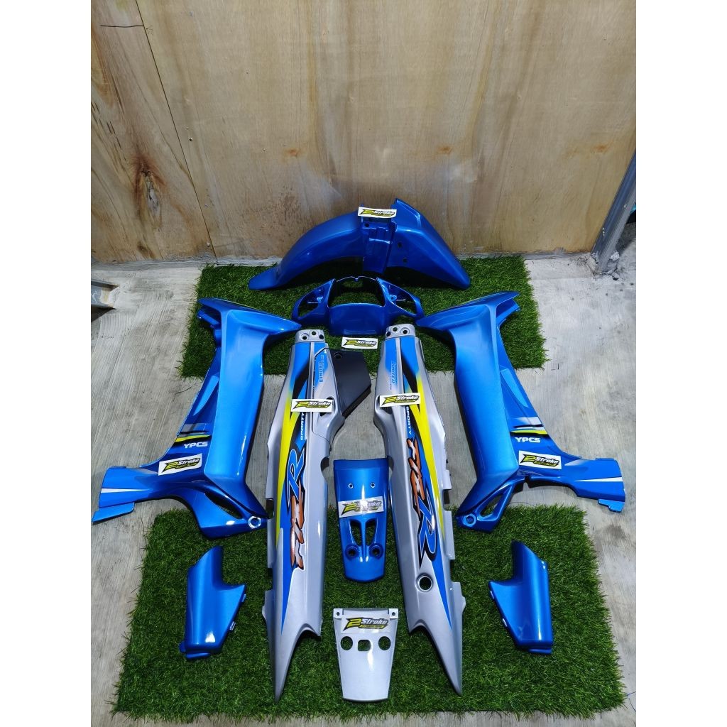 Cover Body Fizr Full Set Halus Body Fizr Dualtone Biru Meyalic Silver Body Set Halus Yamaha Fizr F1z
