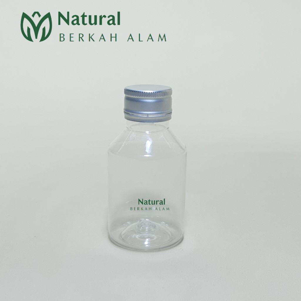 Botol Sirup Obat 100 Ml Natural Tutup Alumunium Polos / Botol Plastik / Botol Obat / Botol Sirup / B