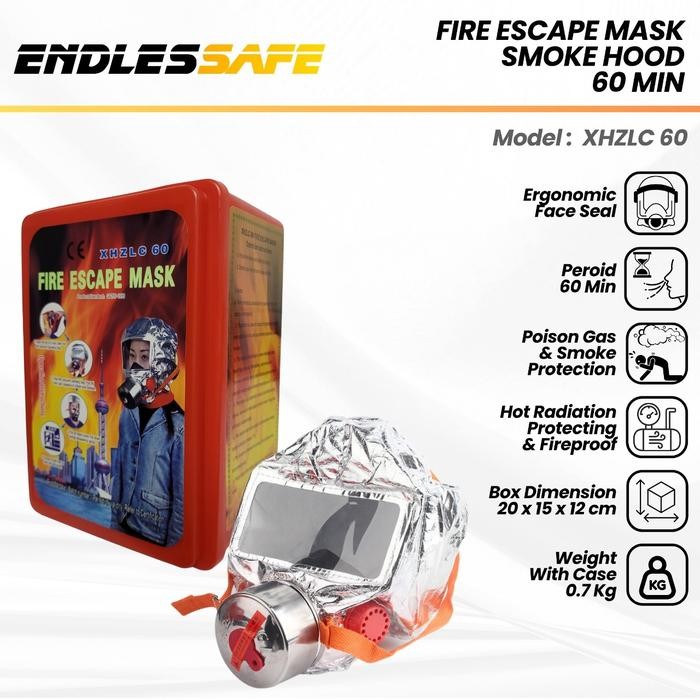 Fire Escape Mask – Smoke Hood Masker Darurat Kebakaran Anti Asap & Gas Beracun - ES-HZL60