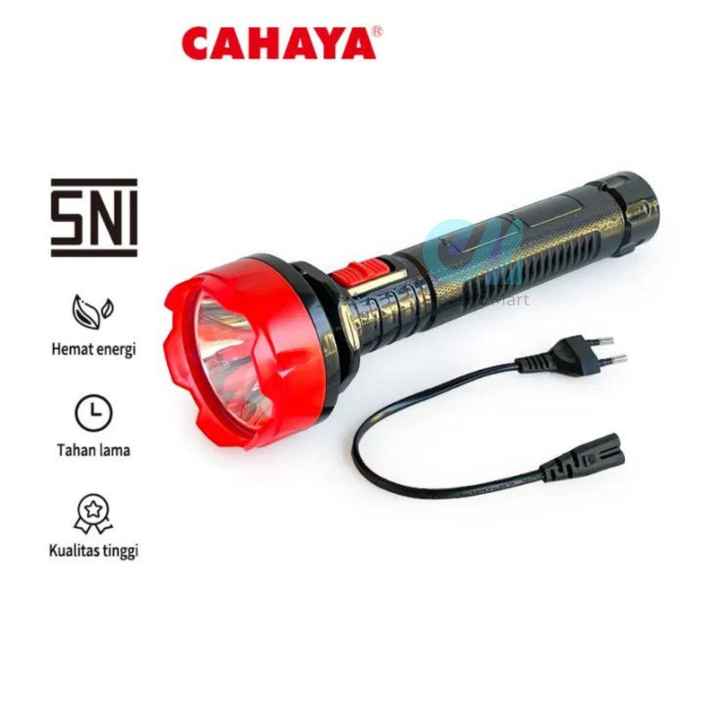 Cahaya Senter Panjang Genggam LED 10 Watt Cas Flashlight Tangan Jadul 10W Rechargeable