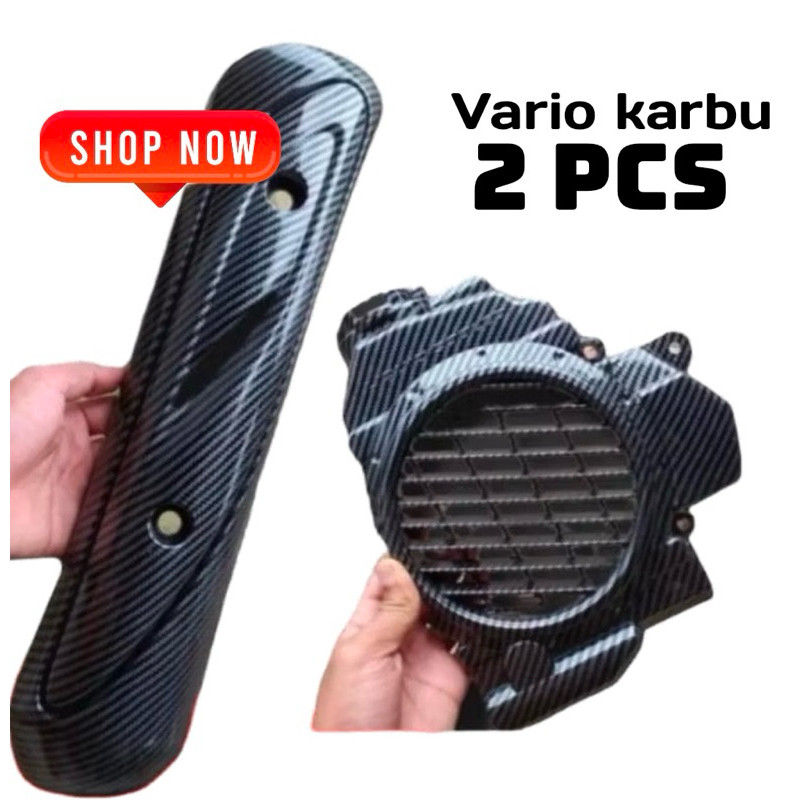 TUTUP KNALPOT VARIO KARBU RADIATOR VARIO KARBU CARBON GLOSY ▪️radiator vario karbu tutup knalpot var