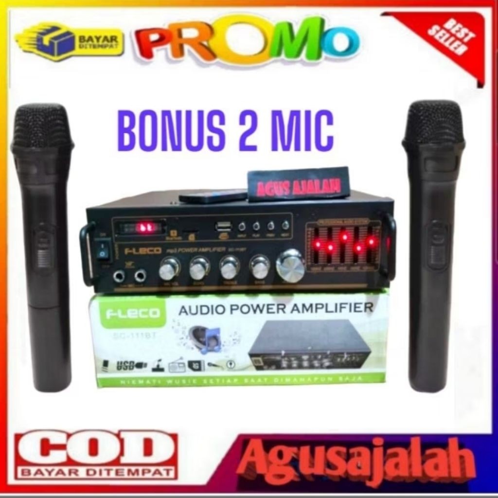SERBA COD Amplifier Bluetooth EQ Audio 1 tahun garansi Karaoke Home Theater FM Radio 600, 800 watt &