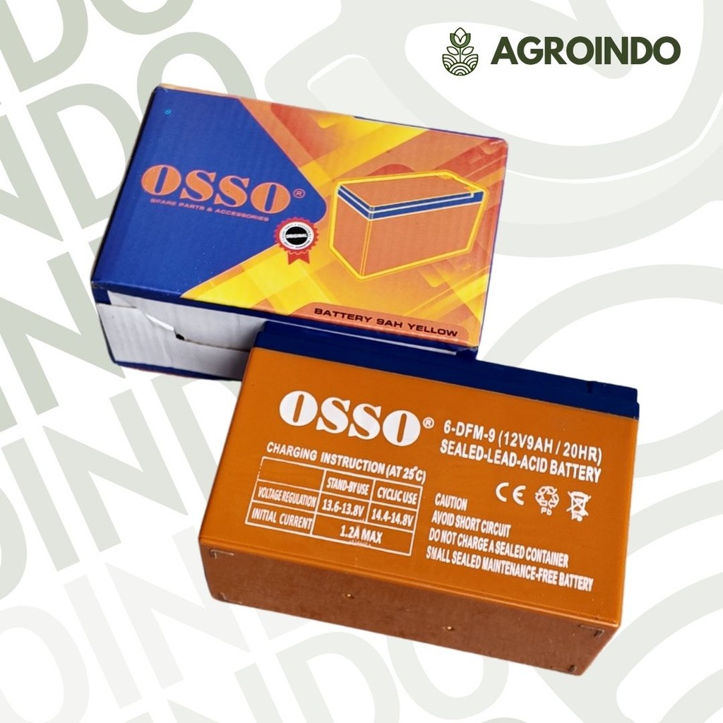 aki sprayer elektrik original osso 12v 9ah