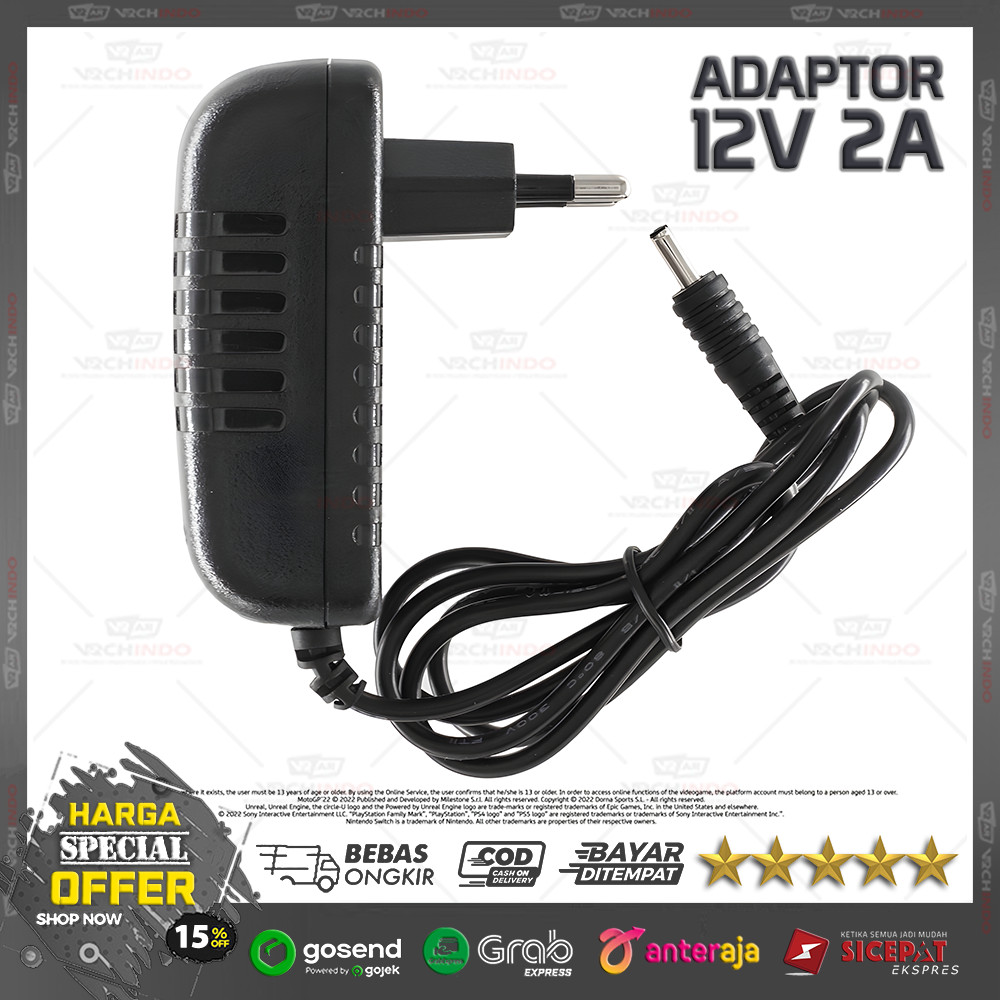 Adaptor Power 12V 2A Universal / DC Charger CCTV Router Lampu Fan Berkualitas 