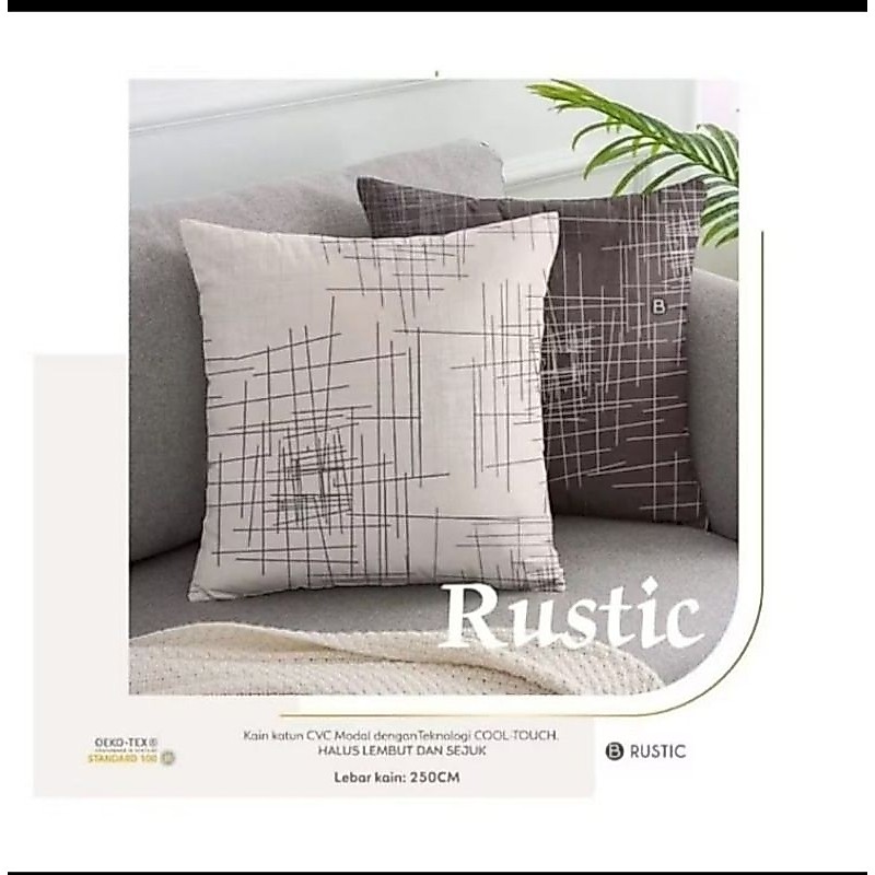 Sarung Bantal Sofa Katun Ukuran 30x30 35x35 40x40 45x45 50x50 60x60 Motif Rustic Bisa Custom Ukuran