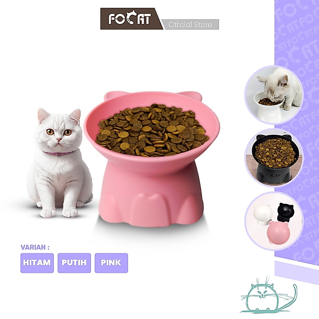 FOCAT Pet Bowl Neck Protection M92-M98 Tempat Makan Hewan Peliharaan Kaki Tinggi / Pet Feeder
