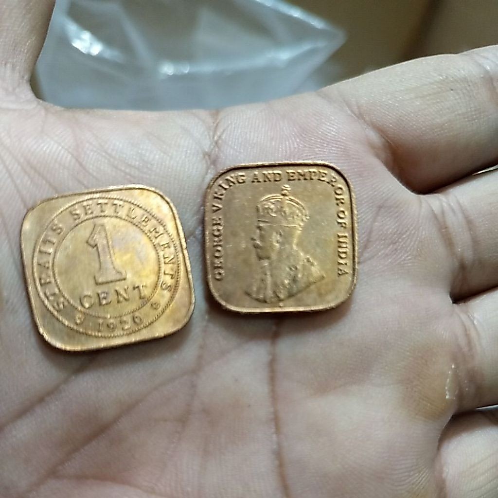 1 Cent George V tahun 1920#India (tipe besar) sangat langka