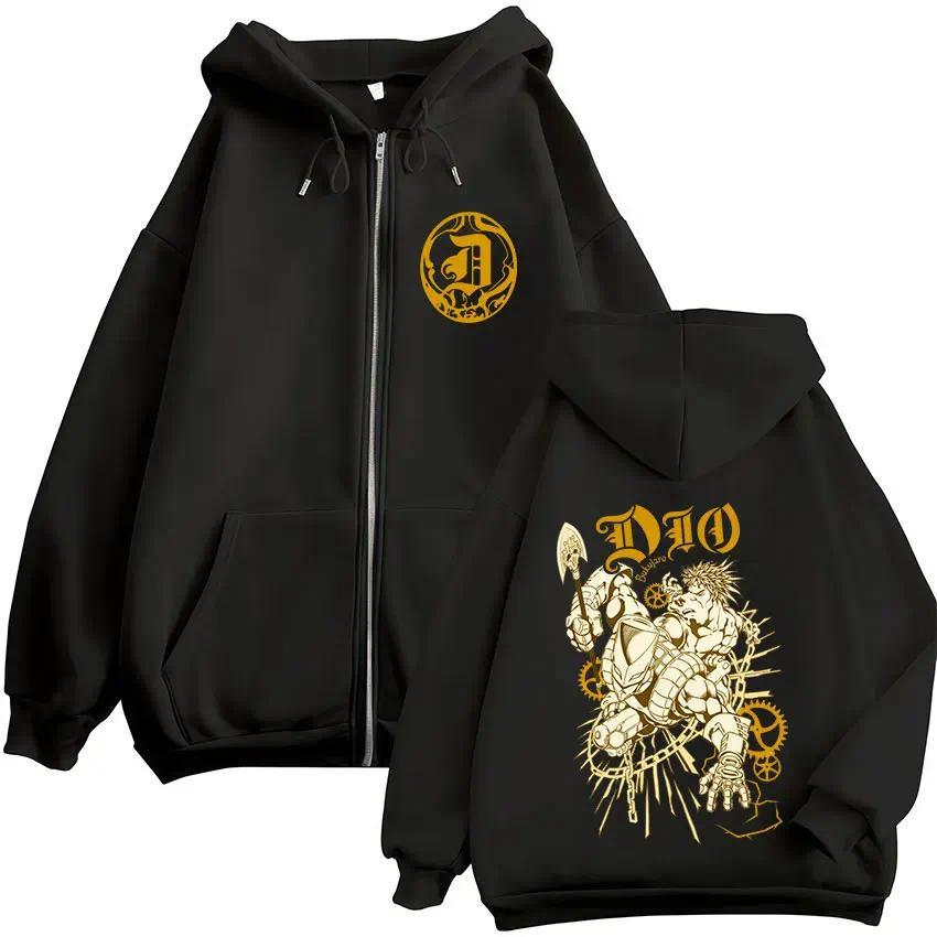 Jaket Anime Jojo Bizarre Adventure Dio Brando Zipper Hoodie unisex