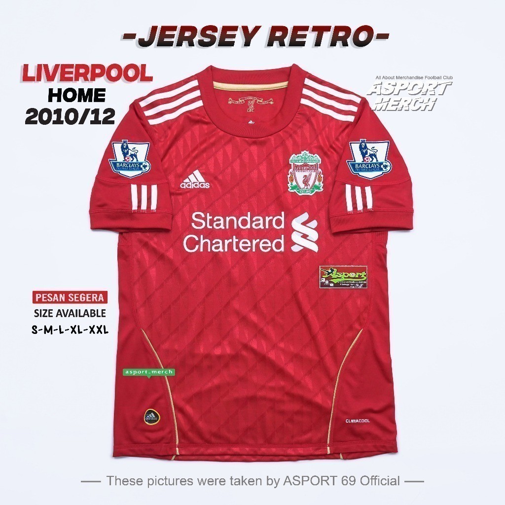 JERSEY BOLA LIVERPOOL RETRO HOME 2010 2012 JERSEY RETRO LIVERPOOL HOME 2010 2011 2012 CARLING IMPORT