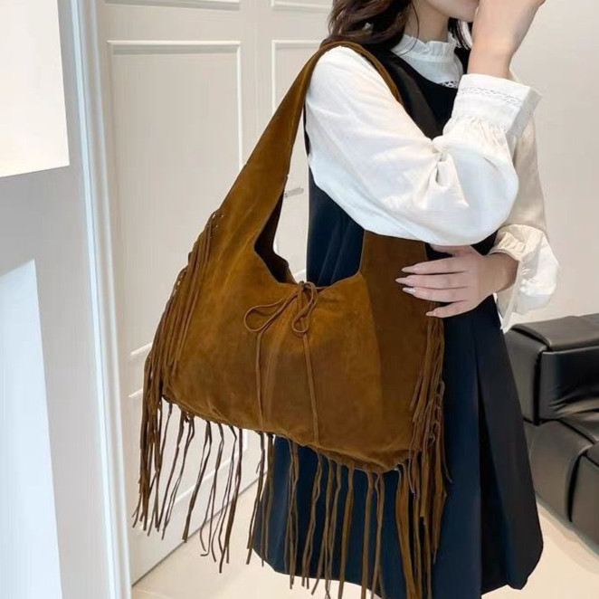6119 (37X5X28) Tas Selempang Suede Fur Bag Fashion