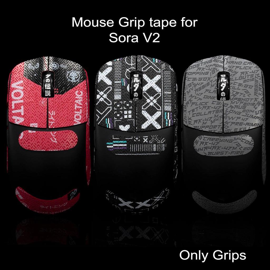BTL Mouse Grip Tape for Ninjutso sora V2 Lizard Skin Sticker Non Slip Suck Sweat Pre Cut Easy Instal