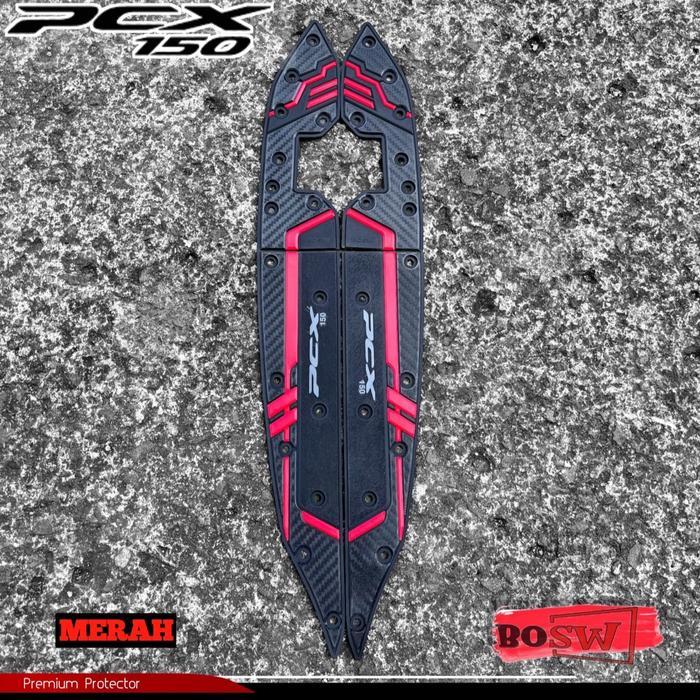 BOSW Pijakan Kaki Pcx 150 Aksesoris Karpet Motor Matic Bahan Karet - Merah, Karpet Pcx 150