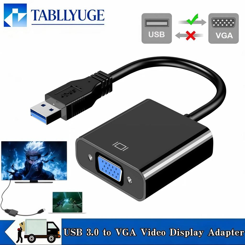 USB 30 to VGA Adapter External Video Card Multi splay Converter for Win 7810 Desktop Laptop PC Proje