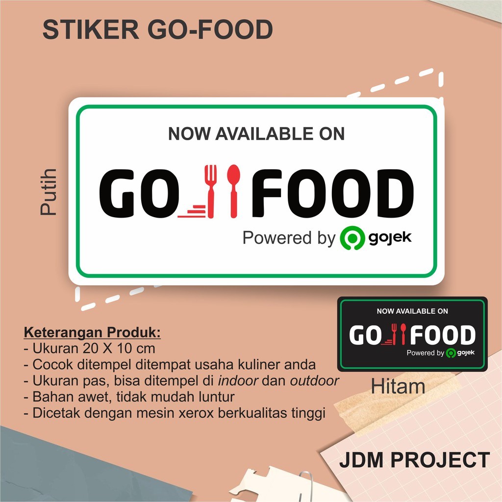 JDM Project 02 - stiker now available gofood murah