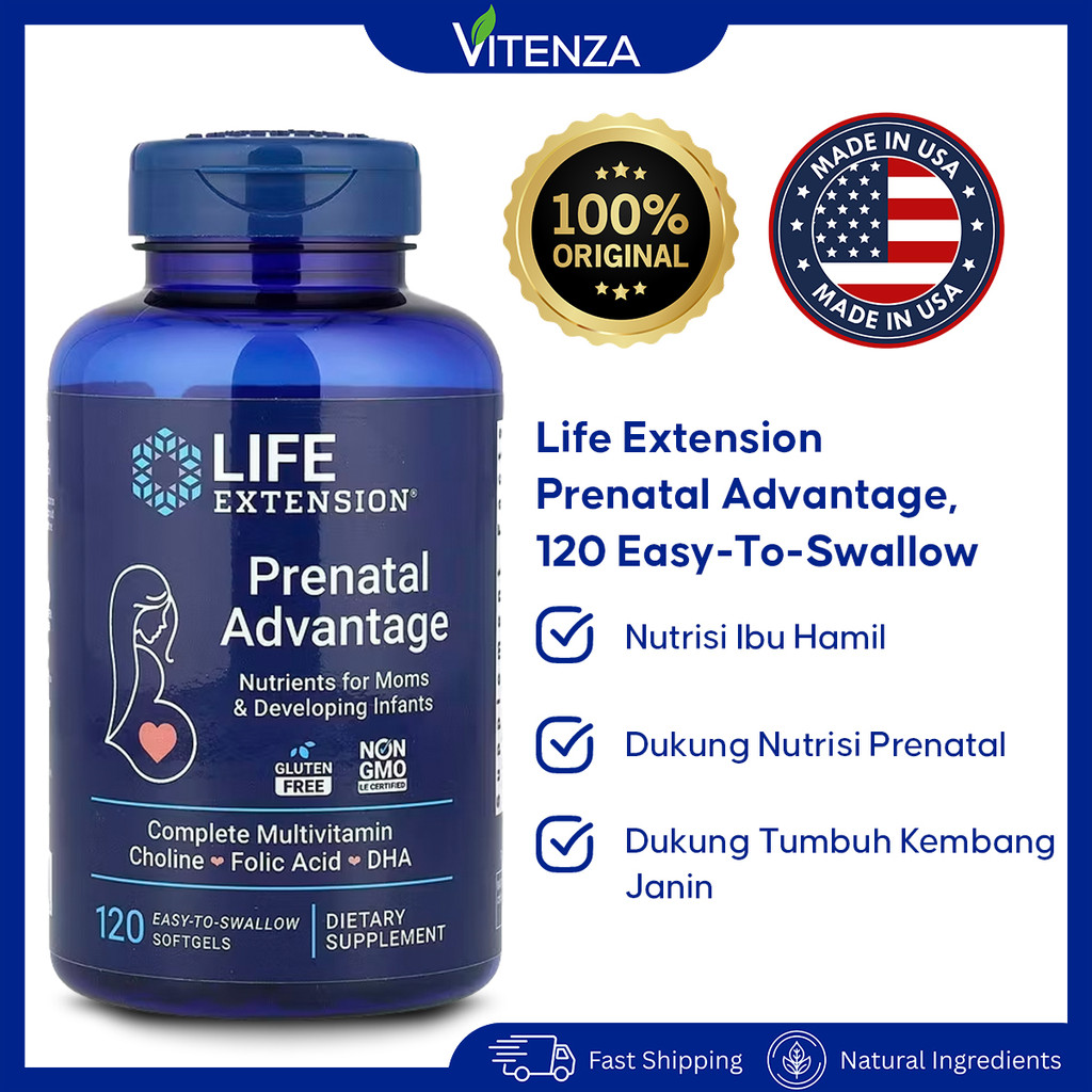 Life Extension Prenatal Advantage 120 Softgels - Vitamin Ibu Hamil Prenatal Multivitamin Original