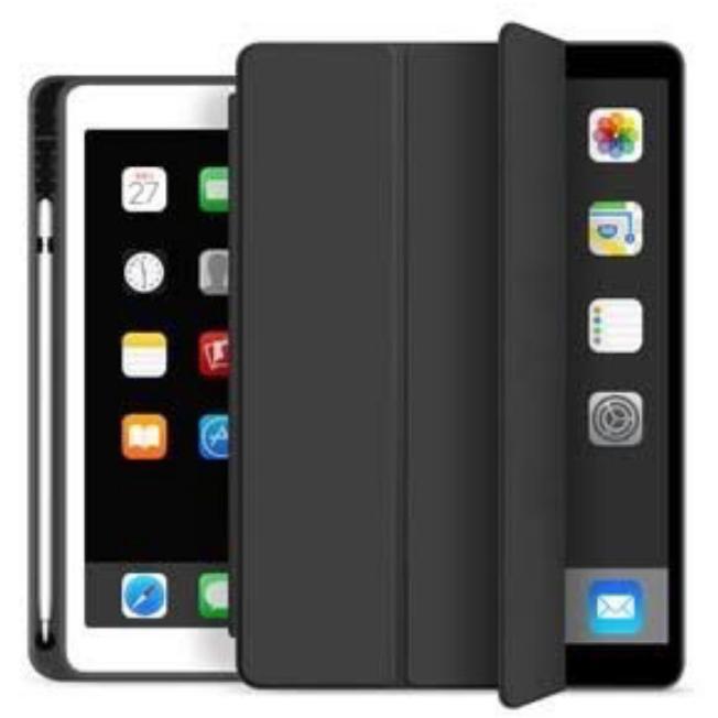 BayanakaApple Ipad 9 - Smart Case Slot Pen Book Cover - Black