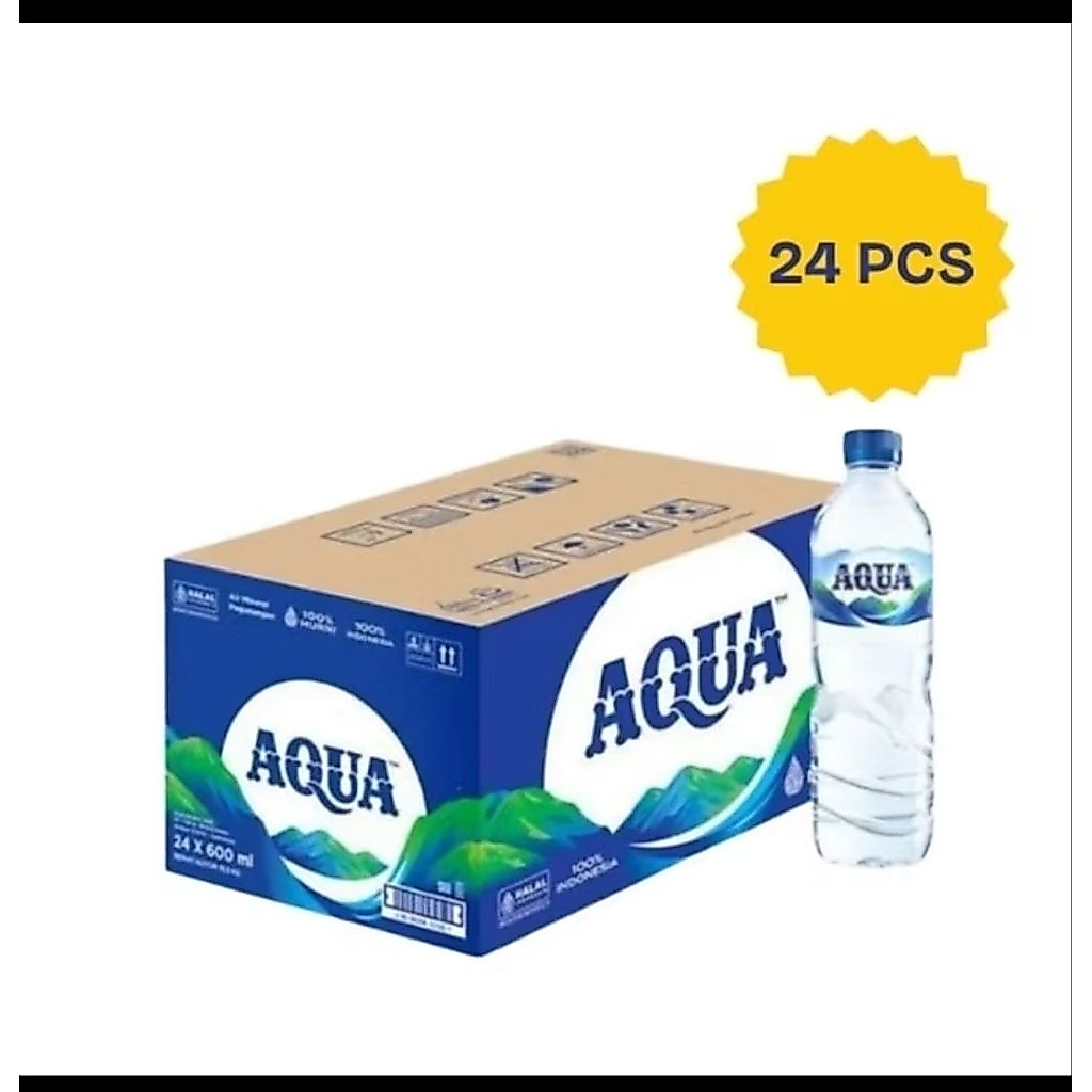 Aqua botol 600 ml,1 dus ....