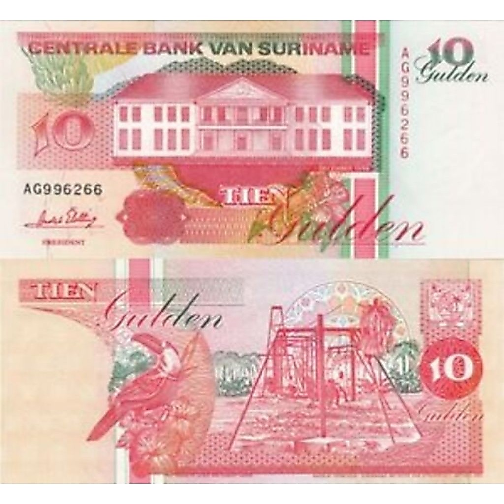 Mancanegara Uang Kuno Suriname 10gulden UNC untuk Mahar dan Koleksi