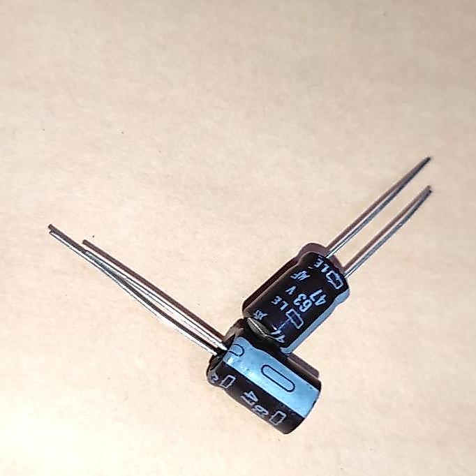 47UF 63V 47 UF 63 V ELCO CAPACITOR ELKO KAPASITOR POLAR PCMED