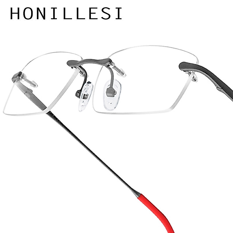 FONEX HONILLESI Titanium Glasses Frame Men Brand Designer Ultralight Rimless Eyeglasses Frameless