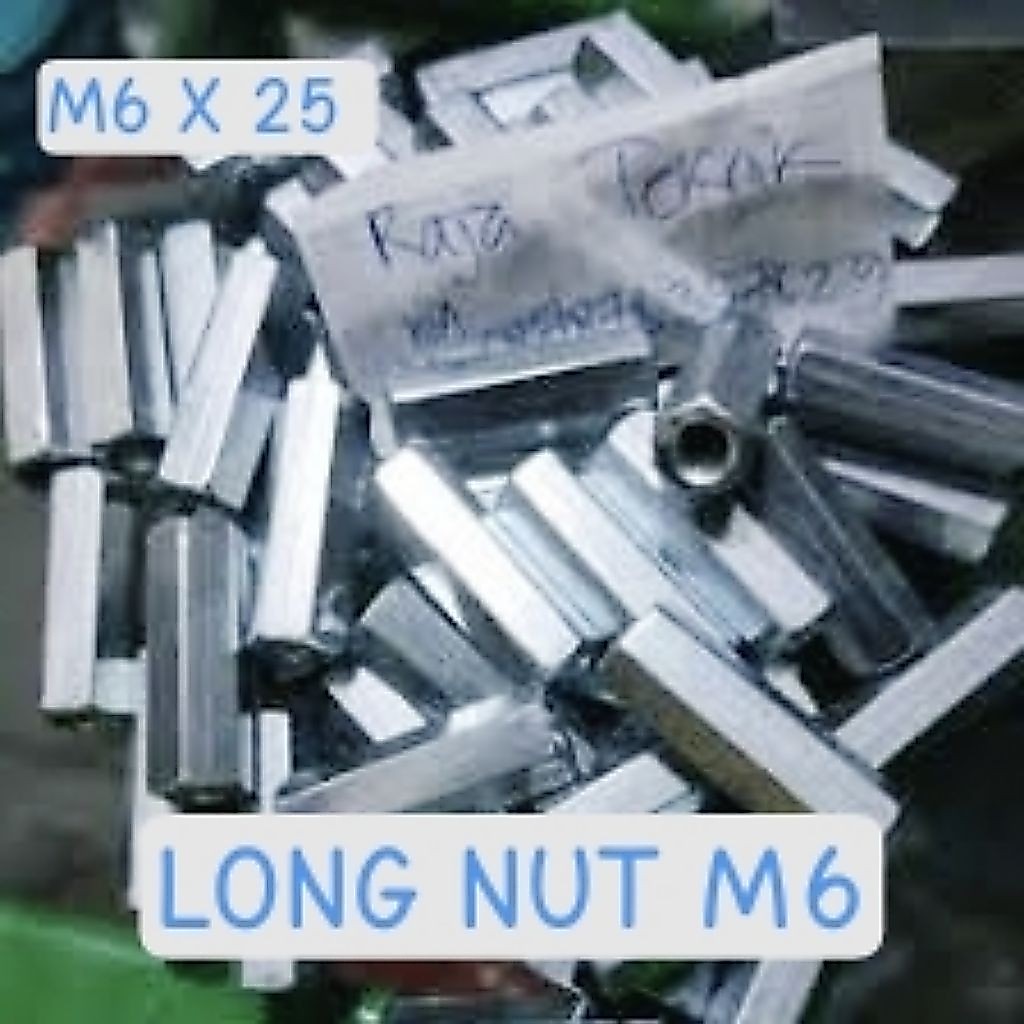 long nut galvanis m6 - mur panjang m6