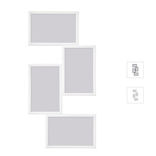 Bingkai foto kolase untuk 4 foto 4R 10x15 cm plastik tipis ringan YLLEV BW80425274