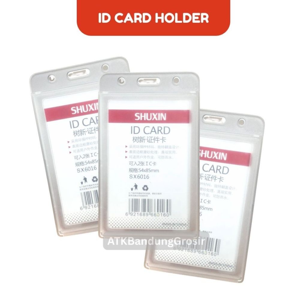 

Card Holder / Name Tag Impor Transparant Potrait Vertikal - SATUAN- SHESB