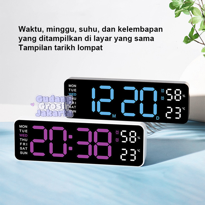 FRANCISS.ID Jam Alarm Digital LED JD-5503 Design Bisa Dekor Rumah Kantor Tamu Fitur Alarm Suhu Kelem