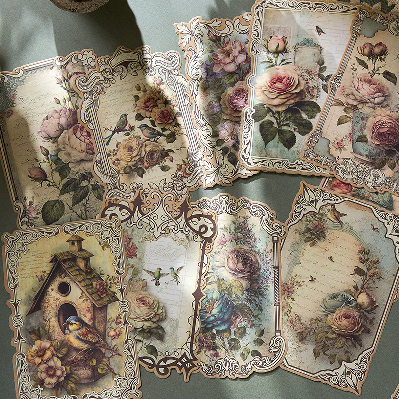 

20 pcs/pack Vintage Flowers and birds Decor Paper Junk Journal Supplies Y Scrapbooking Planner Materials Collage Stationery